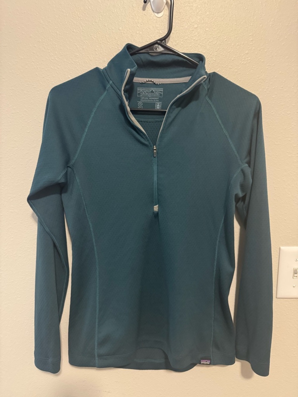 Patagonia Capilene Teal Mid-weight Half-Zip Neck Top Size Small